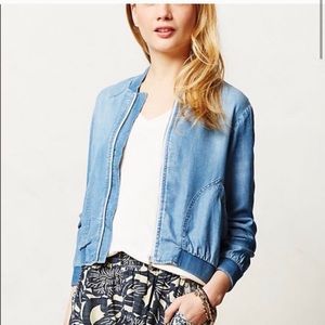 Anthropologie Cloth and Stone Denim bomber jacket